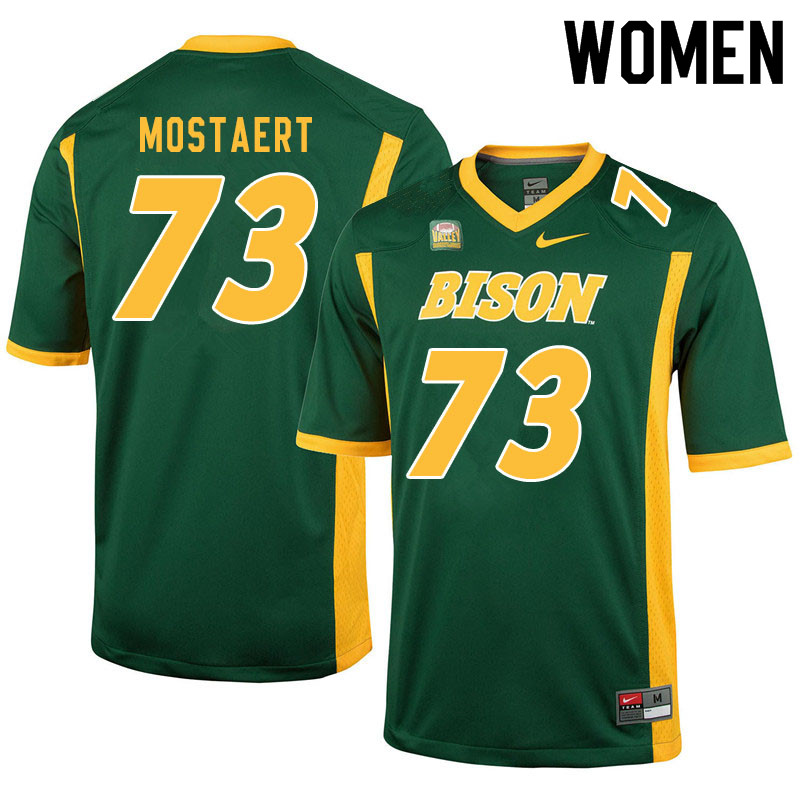 Women #73 Eli Mostaert North Dakota State Bison College Football Jerseys Sale-Green